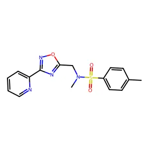 N,4-dimethyl-N-[(3-pyridin-2-yl-1,2,4-oxadiazol-5-yl)methyl]benzenesulfonamide structure