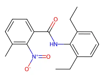 N-(2,6-diethylphenyl)-3-methyl-2-nitrobenzamide structure