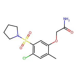 2-(4-Chloro-2-methyl-5-pyrrolidin-1-ylsulfonylphenoxy)acetamide structure
