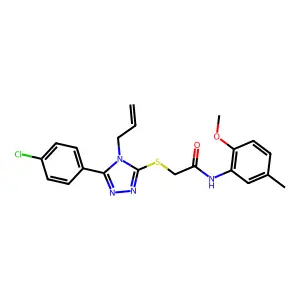 2-{[5-(4-chlorophenyl)-4-(prop-2-en-1-yl)-4H-1,2,4-triazol-3-yl]sulfanyl}-N-(2-methoxy-5-methylphenyl)acetamide structure