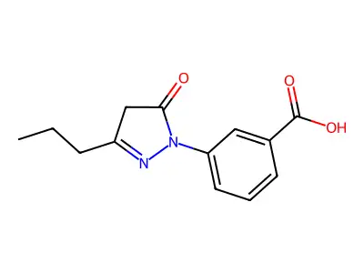 3-(5-oxo-3-propyl-4,5-dihydro-1H-pyrazol-1-yl)benzoic acid structure