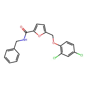 N-benzyl-5-[(2,4-dichlorophenoxy)methyl]furan-2-carboxamide structure