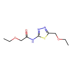 2-ethoxy-N-[5-(ethoxymethyl)-1,3,4-thiadiazol-2-yl]acetamide structure
