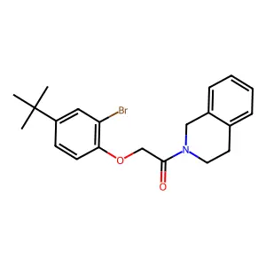 2-(2-bromo-4-tert-butylphenoxy)-1-(3,4-dihydro-1H-isoquinolin-2-yl)ethanone structure
