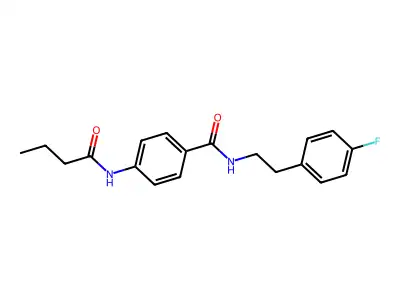 4-(butanoylamino)-N-[2-(4-fluorophenyl)ethyl]benzamide structure