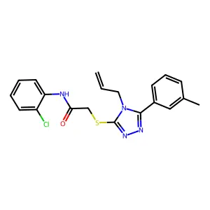 N-(2-chlorophenyl)-2-[[5-(3-methylphenyl)-4-prop-2-enyl-1,2,4-triazol-3-yl]sulfanyl]acetamide structure