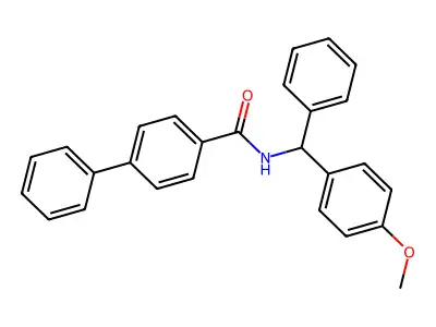N-[(4-methoxyphenyl)-phenylmethyl]-4-phenylbenzamide structure