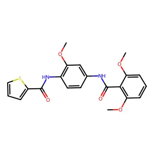 N-[4-[(2,6-dimethoxybenzoyl)amino]-2-methoxyphenyl]thiophene-2-carboxamide structure