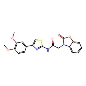 N-[4-(3,4-dimethoxyphenyl)-1,3-thiazol-2-yl]-2-(2-oxo-1,3-benzoxazol-3-yl)acetamide structure