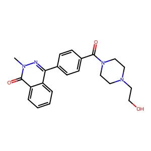 4-[4-[4-(2-Hydroxyethyl)piperazine-1-carbonyl]phenyl]-2-methylphthalazin-1-one structure