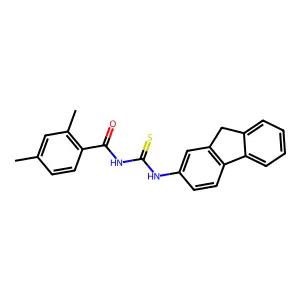 N-(9H-fluoren-2-ylcarbamothioyl)-2,4-dimethylbenzamide structure