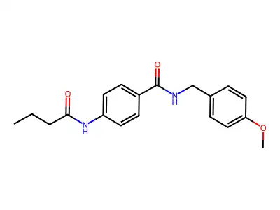 4-(butanoylamino)-N-(4-methoxybenzyl)benzamide structure