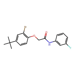 2-(2-bromo-4-tert-butylphenoxy)-N-(3-fluorophenyl)acetamide structure