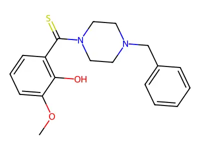 (4-Benzylpiperazin-1-yl)(2-hydroxy-3-methoxyphenyl)methanethione structure