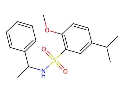5-isopropyl-2-methoxy-N-(1-phenylethyl)benzenesulfonamide structure