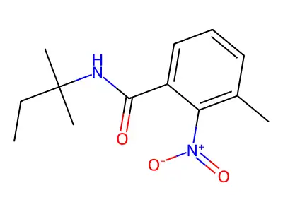 3-methyl-N-(2-methylbutan-2-yl)-2-nitrobenzamide structure