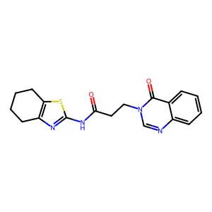 3-(4-oxoquinazolin-3-yl)-N-(4,5,6,7-tetrahydro-1,3-benzothiazol-2-yl)propanamide structure