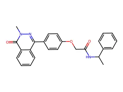 2-[4-(3-methyl-4-oxophthalazin-1-yl)phenoxy]-N-(1-phenylethyl)acetamide structure