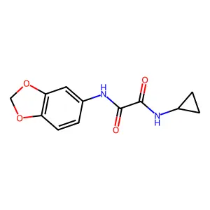 N1-(benzo[d][1,3]dioxol-5-yl)-N2-cyclopropyloxalamide structure