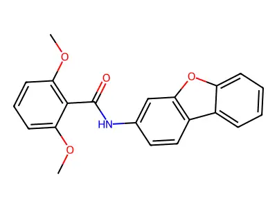 N-dibenzofuran-3-yl-2,6-dimethoxybenzamide structure