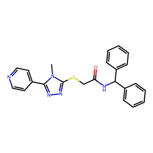 N-benzhydryl-2-[(4-methyl-5-pyridin-4-yl-1,2,4-triazol-3-yl)sulfanyl]acetamide structure