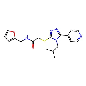 N-(furan-2-ylmethyl)-2-[[4-(2-methylpropyl)-5-pyridin-4-yl-1,2,4-triazol-3-yl]sulfanyl]acetamide structure