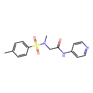 2-[methyl-(4-methylphenyl)sulfonylamino]-N-pyridin-4-ylacetamide structure