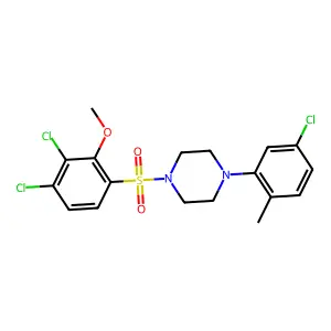 1-(5-Chloro-2-methylphenyl)-4-(3,4-dichloro-2-methoxybenzenesulfonyl)piperazine structure