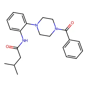 N-[2-(4-benzoylpiperazin-1-yl)phenyl]-3-methylbutanamide structure