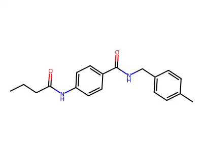 4-(butanoylamino)-N-[(4-methylphenyl)methyl]benzamide structure
