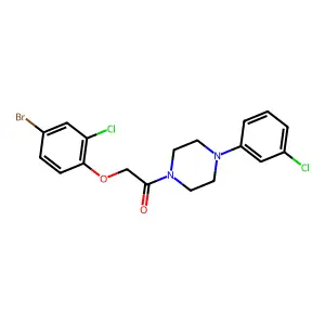 2-(4-Bromo-2-chlorophenoxy)-1-[4-(3-chlorophenyl)piperazin-1-yl]ethanone structure