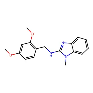 (2,4-Dimethoxy-benzyl)-(1-methyl-1H-benzoimidazol-2-yl)-amine structure