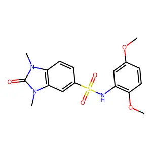 N-(2,5-dimethoxyphenyl)-1,3-dimethyl-2-oxobenzimidazole-5-sulfonamide structure