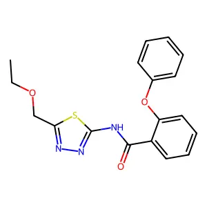 N-[5-(ethoxymethyl)-1,3,4-thiadiazol-2-yl]-2-phenoxybenzamide structure