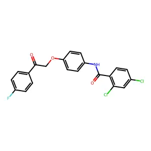 2,4-dichloro-N-[4-[2-(4-fluorophenyl)-2-oxoethoxy]phenyl]benzamide structure