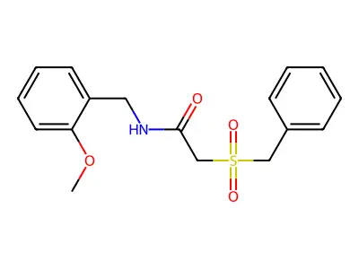 2-benzylsulfonyl-N-[(2-methoxyphenyl)methyl]acetamide structure