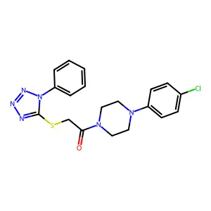 1-[4-(4-Chlorophenyl)piperazin-1-yl]-2-(1-phenyltetrazol-5-yl)sulfanylethanone structure