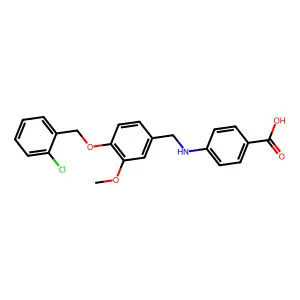 4-({4-[(2-Chlorobenzyl)oxy]-3-methoxybenzyl}amino)benzoic acid structure
