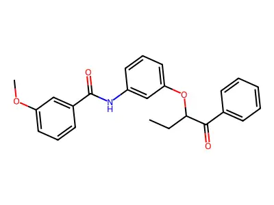 N-[3-(1-benzoylpropoxy)phenyl]-3-methoxybenzamide structure