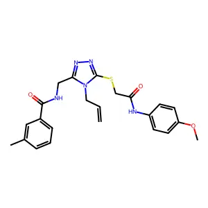 N-[[5-[2-(4-methoxyanilino)-2-oxoethyl]sulfanyl-4-prop-2-enyl-1,2,4-triazol-3-yl]methyl]-3-methylbenzamide structure