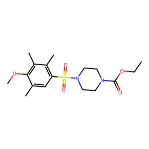 Ethyl 4-[(4-methoxy-2,3,5-trimethylphenyl)sulfonyl]piperazinecarboxylate structure