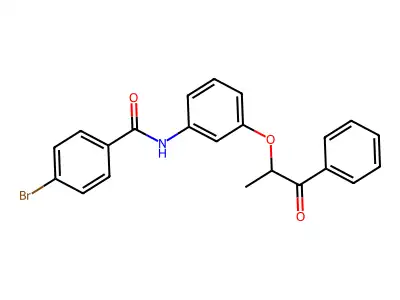 4-bromo-N-[3-(1-oxo-1-phenylpropan-2-yl)oxyphenyl]benzamide structure