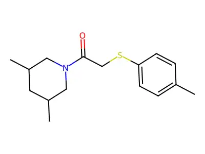 1-(3,5-Dimethylpiperidin-1-yl)-2-(4-methylphenyl)sulfanylethanone structure