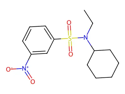 N-cyclohexyl-N-ethyl-3-nitrobenzenesulfonamide structure