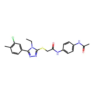 N-(4-acetamidophenyl)-2-[[5-(3-chloro-4-methylphenyl)-4-ethyl-1,2,4-triazol-3-yl]sulfanyl]acetamide structure