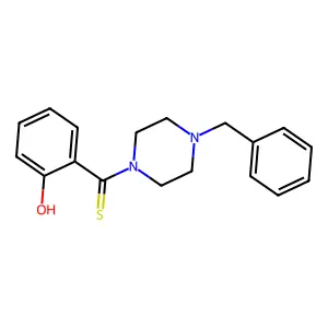 (4-Benzylpiperazin-1-yl)(2-hydroxyphenyl)methanethione structure