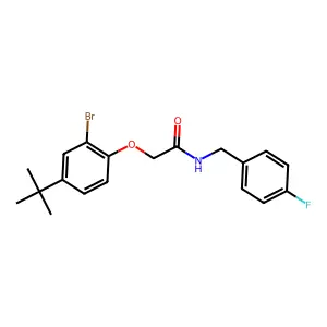 2-(2-bromo-4-tert-butylphenoxy)-N-[(4-fluorophenyl)methyl]acetamide structure