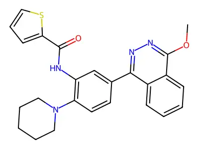 N-[5-(4-methoxyphthalazin-1-yl)-2-piperidin-1-ylphenyl]thiophene-2-carboxamide structure