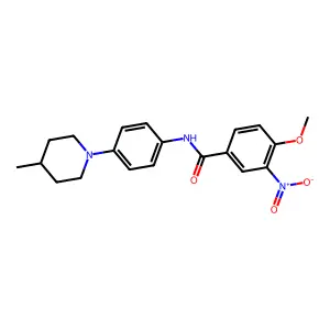 4-methoxy-N-[4-(4-methylpiperidin-1-yl)phenyl]-3-nitrobenzamide structure