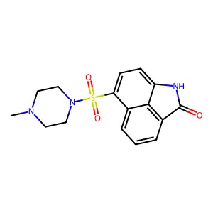 6-[(4-methyl-1-piperazinyl)sulfonyl]benzo[cd]indol-2(1H)-one structure